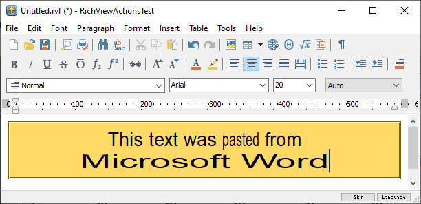 Тест, скопированный из Microsoft Word